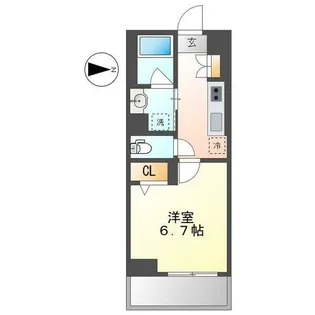 アスピラシオン尾頭橋【205号室】の間取り