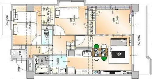 クレッセンド清水ヶ岡【3階】の間取り