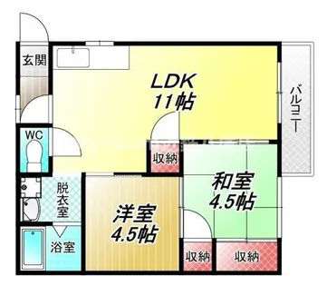 西岡ハイツ【2階】の間取り