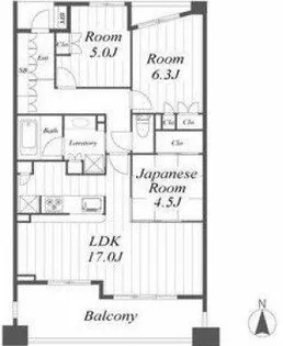 イトーピア北浜スウィートマークス【15階】の間取り