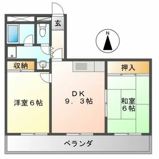 シャトー丸の内【201号室】の間取り