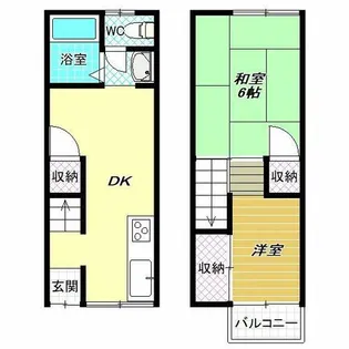 大阪府松原市東新町2丁目【テラスハウス】の間取り