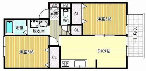 シャルマンコートA棟【2階】の間取り