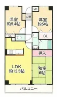 グランパス富田林【2階】の間取り