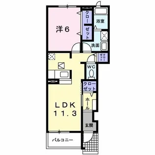 ネオ・ソレイユ【1階】の間取り