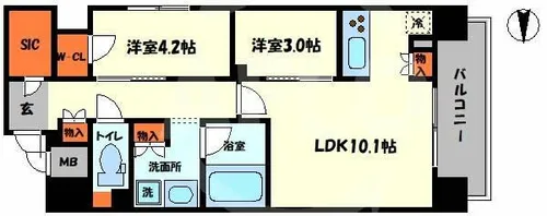 リンクハウス難波元町【2階】の間取り
