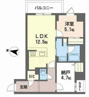 バリオ西本町【4階】の間取り