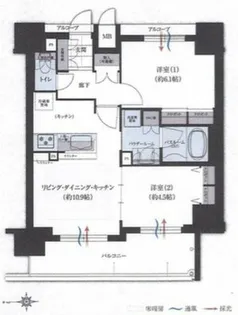プレサンスロジェ本町【10階】の間取り