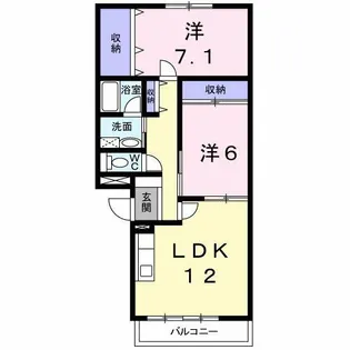 2LDKの間取り画像