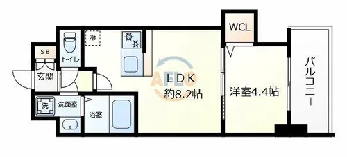 1LDKの間取り画像