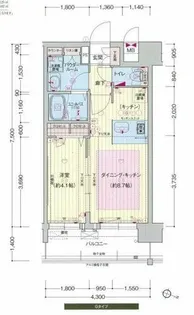 プレサンス梅田北ザ・ライブ【11階】の間取り