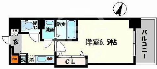 1Kの間取り画像