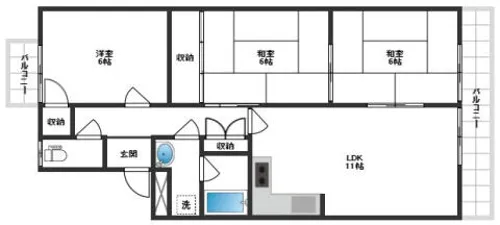 ウエストハイツP2【302号室】の間取り