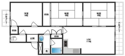 ウエストハイツP2【302号室】の間取り