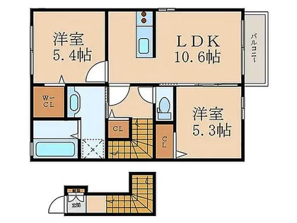 セジュール柏 G【2階】の間取り
