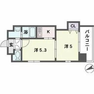 サンリール大橋【2階】の間取り