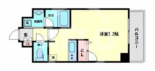 アスヴェル難波EAST【9階】の間取り