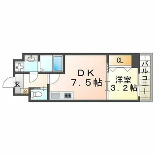 NU武庫川駅前【203号室】の間取り