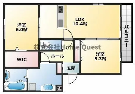 セントコリーヌD棟【1階】の間取り