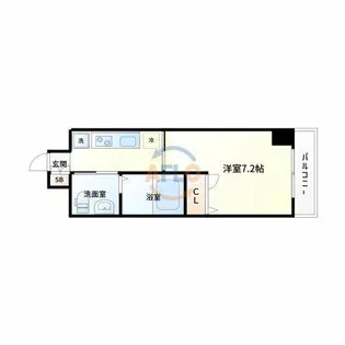 ドゥーエ江坂Ⅱ【7階】の間取り