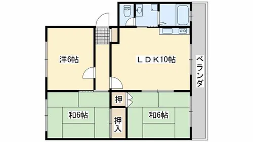 リバーサイドハウス【2階】の間取り