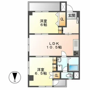メゾン白川【6C号室】の間取り