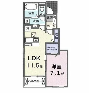 大阪府堺市東区大美野【アパート】の間取り