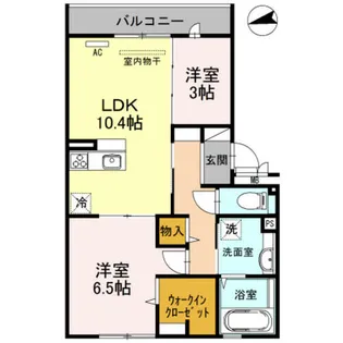 サニーテラス喜連【1階】の間取り