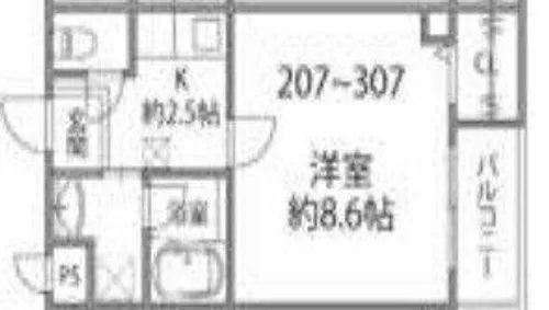 ソリティア桃谷【2階】の間取り