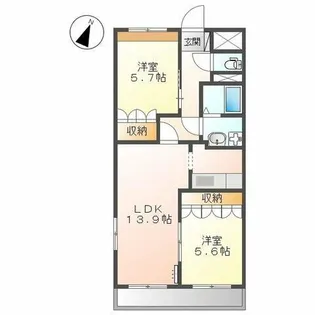 リジェールノールドゥ【2階】の間取り