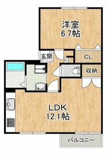 タウニィハイツ金剛【2階】の間取り