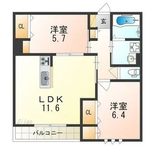 Jardin vert【1階】の間取り