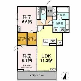 Celestia【203号室】の間取り