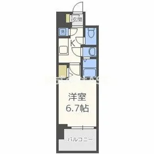レジュールアッシュ中之島SOUTH【609号室】の間取り