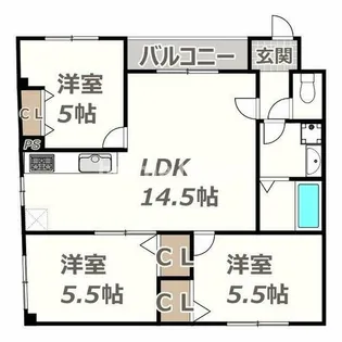 HIT KITATANABE SIX【1階】の間取り