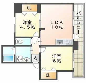 リーガルハウス舞子2号棟【5階】の間取り