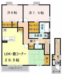 ヴェールトワ【2階】の間取り
