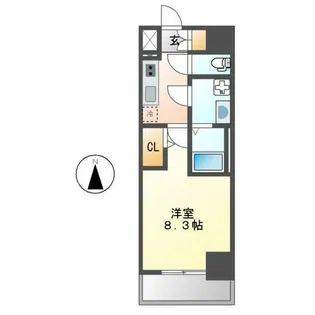 ディアレイシャス名古屋太閤通Ⅳ【9階】の間取り