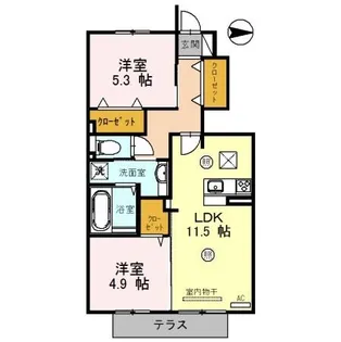 ローヤルヴィラ勝原【1階】の間取り