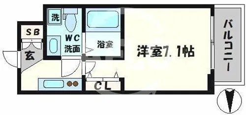 LIVIAZ NAMBA LUCE【6階】の間取り