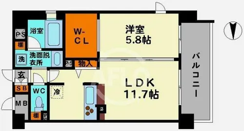 La CLochette de Ecrarge【5階】の間取り