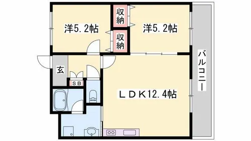 シャトー御立【301号室】の間取り