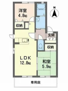 フレグランス鵤【B102号室】の間取り