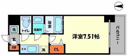 フォーリアライズ難波南レーヴ【11階】の間取り