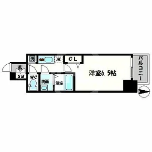レオンコンフォート難波ノワール【13階】の間取り