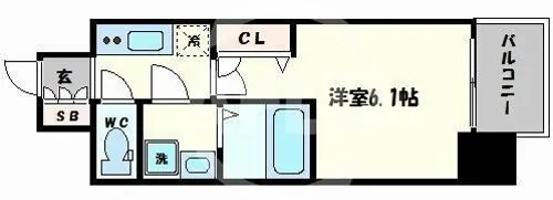 レオンコンフォート難波リオ【5階】の間取り