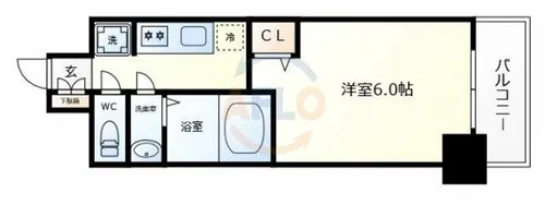 ファステート難波ヴィラント【8階】の間取り