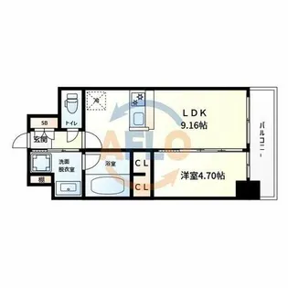 プレジオ恵美須【12階】の間取り