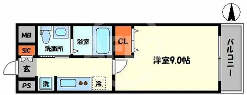 リアライズ住之江公園【4階】の間取り