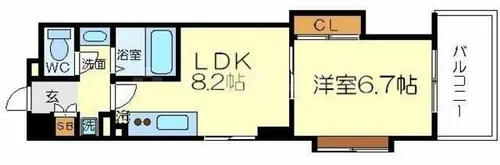 CITY SPIRE桜川Ⅱ【4階】の間取り